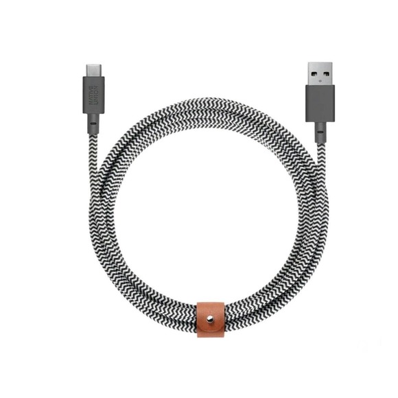 Native Union Lightning to USB-A 10 ft 3 m Braided Cable MFi-Certified Zebra NEW‎ - Picture 1 of 7